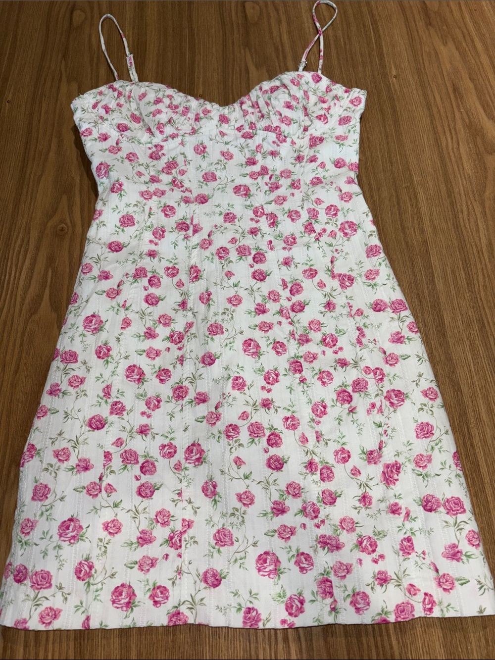 Zara White Sundress with Pink Rose Print